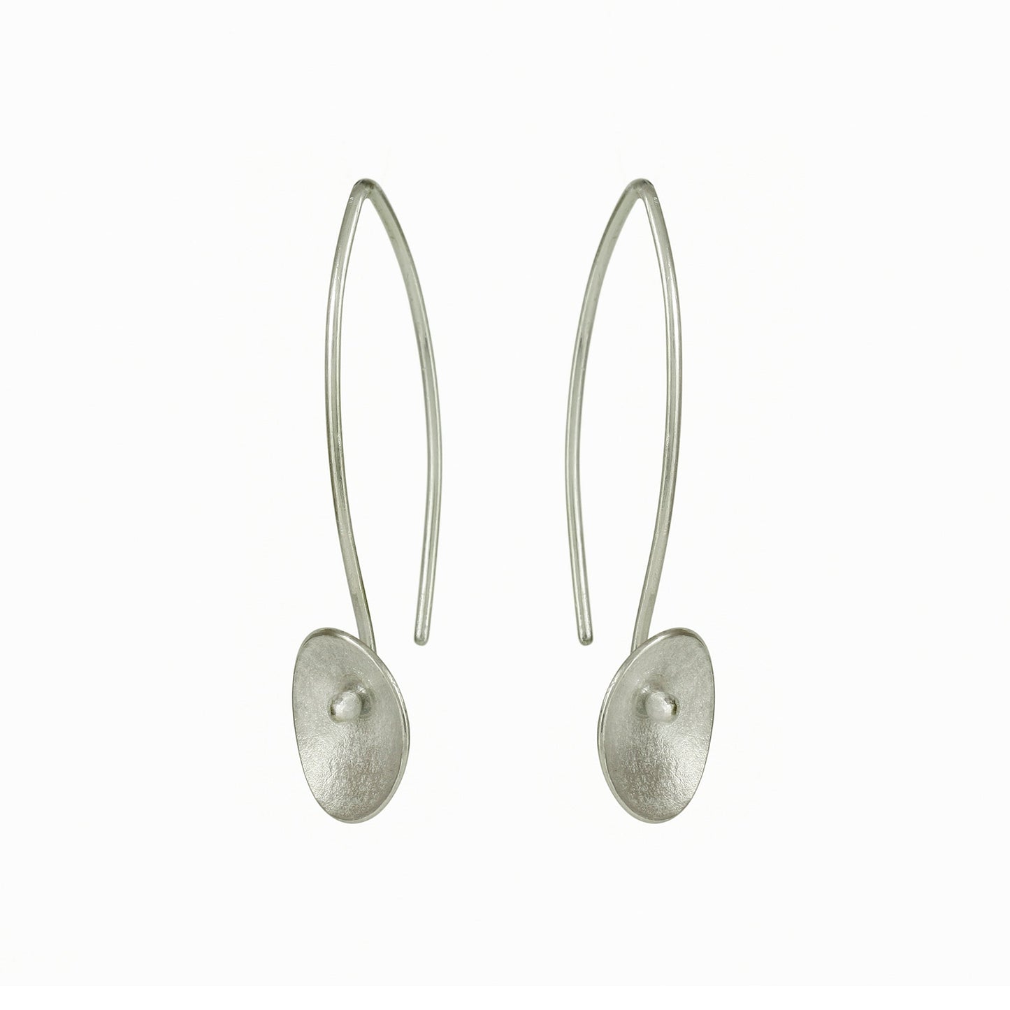 Small Seed Silver Long Wire Earrings