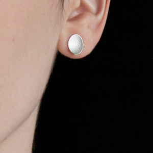 Small Petal Silver Stud Earrings