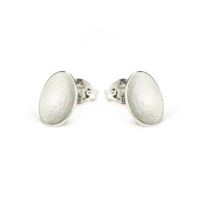 Small Petal Silver Stud Earrings