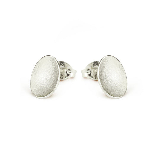 Small Petal Silver Stud Earrings