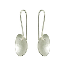Load image into Gallery viewer, Large Petals Silver Long Wire Earrings
