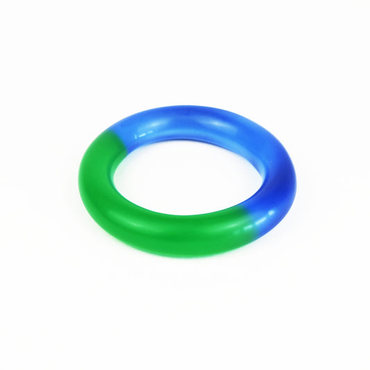 Thin Round Resin Bangle in Green and Blue