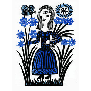 Blue Flowers Print