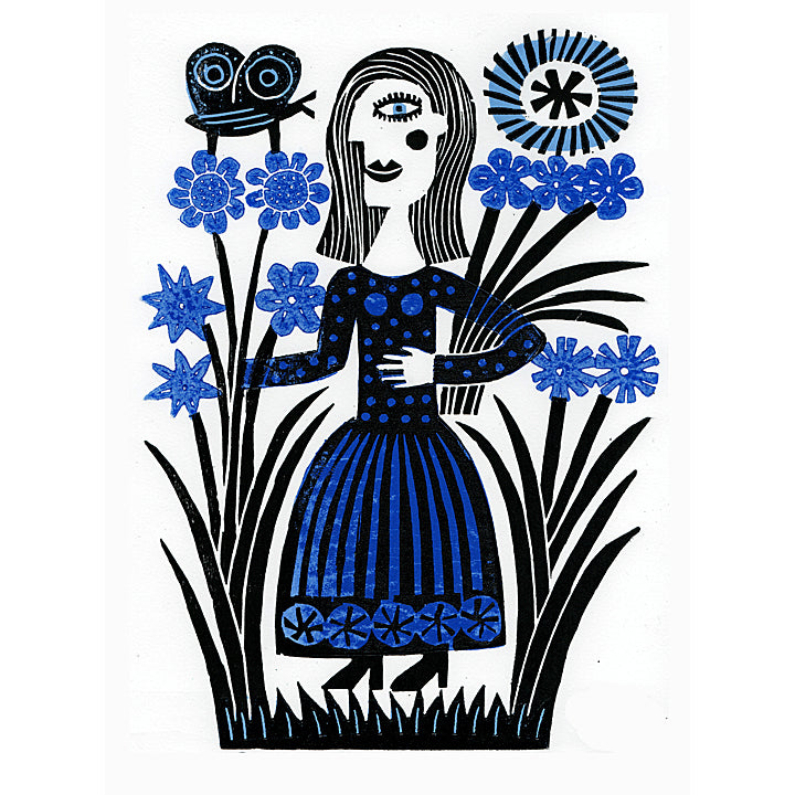 Blue Flowers Print