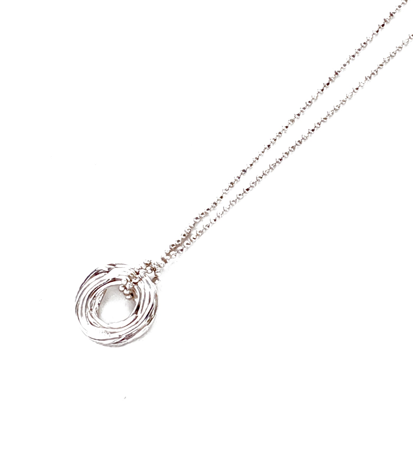 Pond Ripple Disc Necklace in Silver