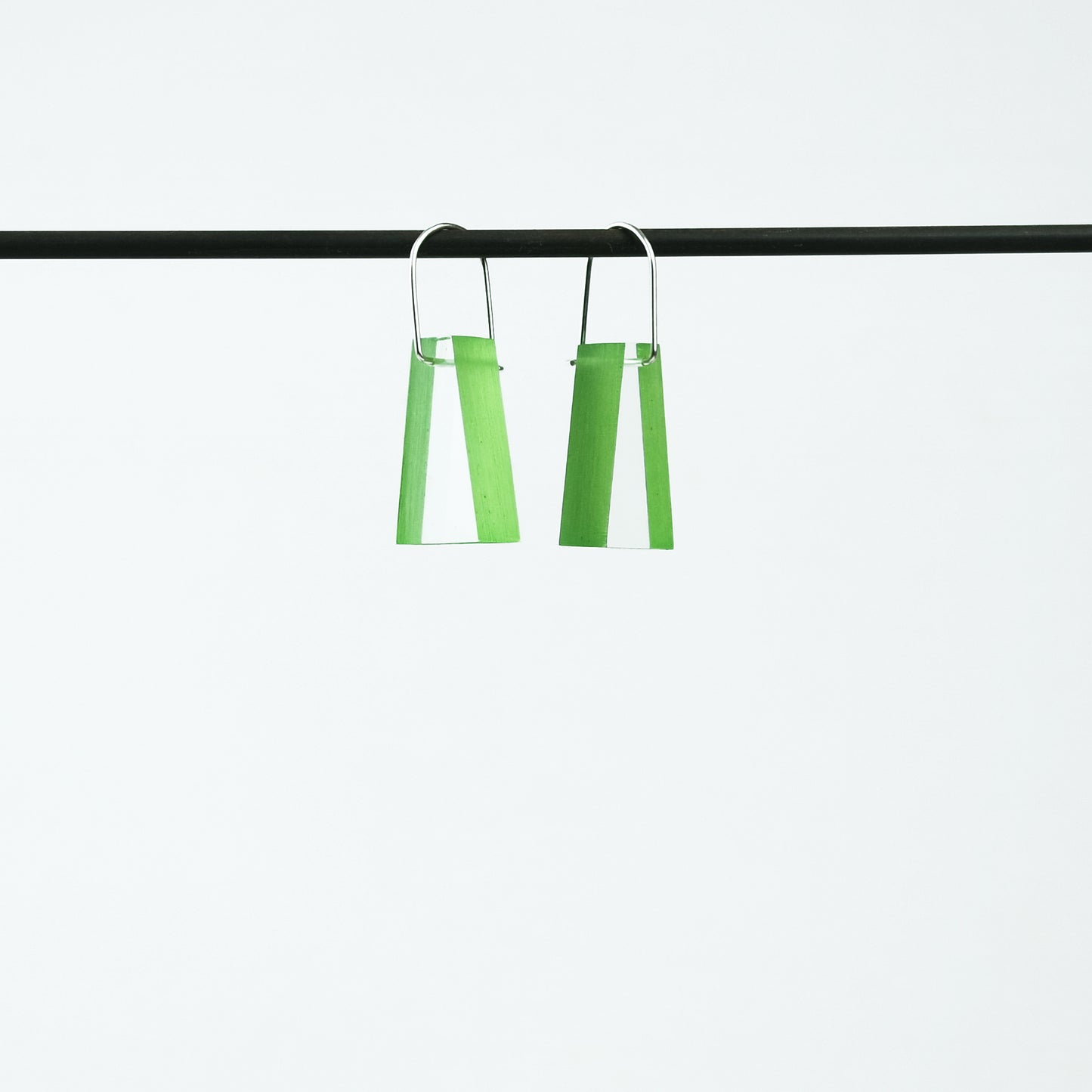 Block Acrylic Earrings in Bright Green