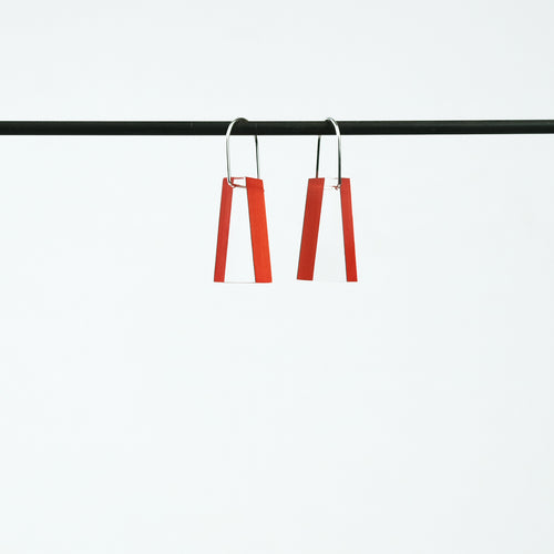 Block Acrylic Earrings in Orange