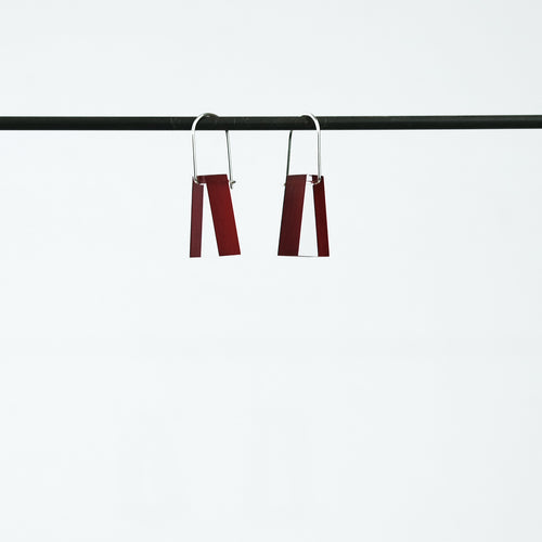 Block Acrylic Earrings in Red