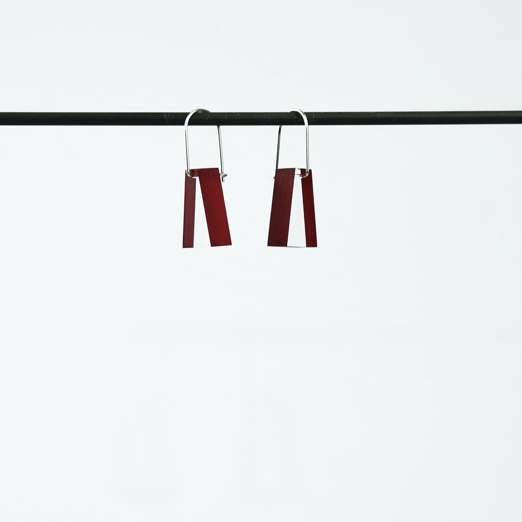 Block Acrylic Earrings in Red