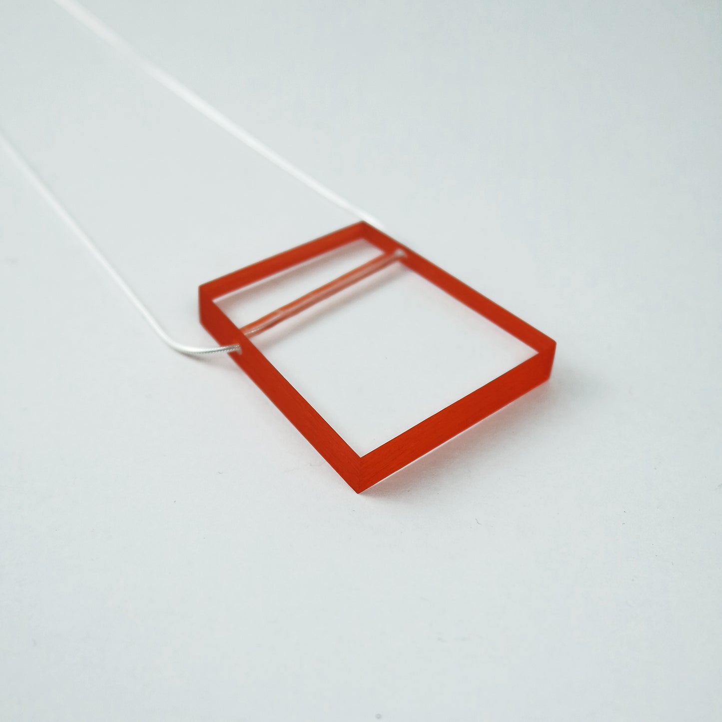Block Acrylic Necklace in Orange