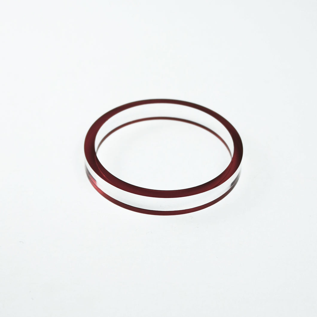 Edge Acrylic Bangle in Red