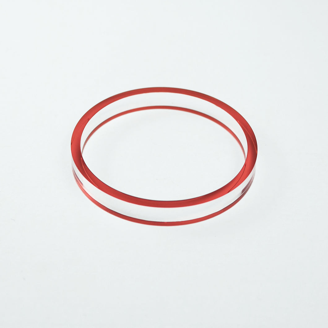 Edge Acrylic Bangle in Orange