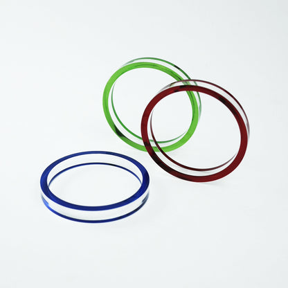 Edge Acrylic Bangle in Bright Green