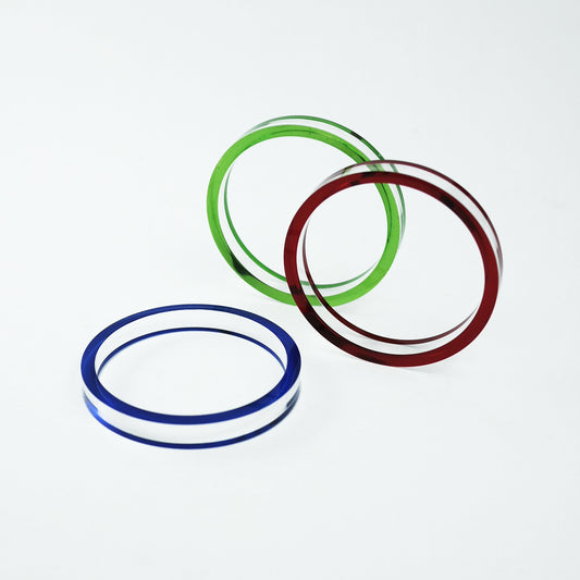 Edge Acrylic Bangle in Red