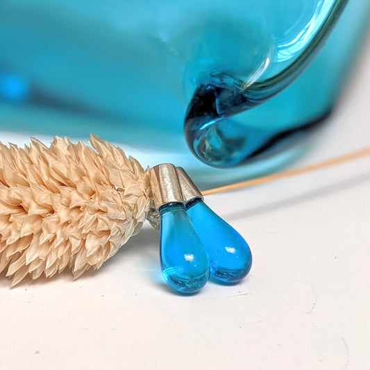 Droplet Stud Earrings with Sterling Silver