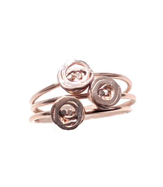 Tiny Pond Ripple Stacking Ring in Rose Gold