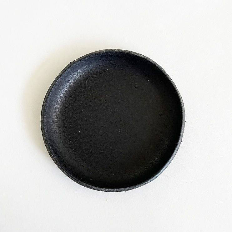 Small Round Leather Tray