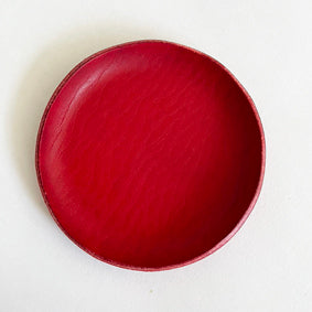 Small Round Leather Tray