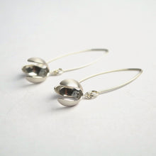 Load image into Gallery viewer, Snowdrop Silver Long Wire Earrings