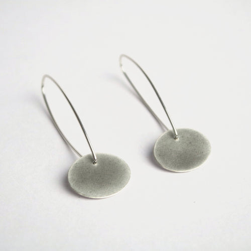 Violet Grey Oval Dangle Earrings