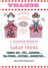 Load image into Gallery viewer, Bertha Tea Towel  / Cut and Sew Kit - A silkscreen design