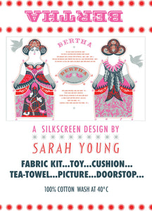Bertha Tea Towel  / Cut and Sew Kit - A silkscreen design