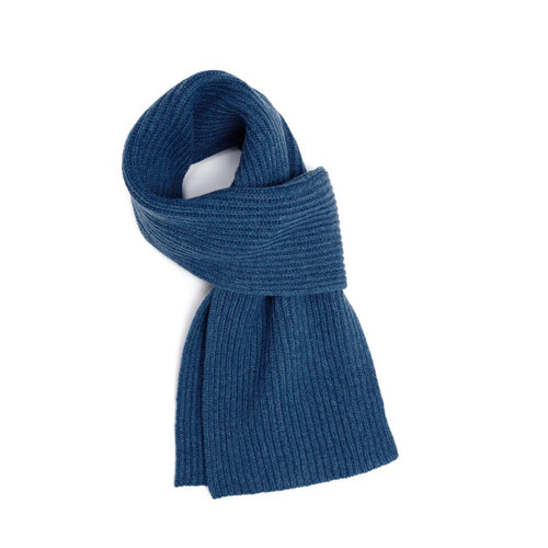 Fisherman's Rib Scarf in Denim Blue