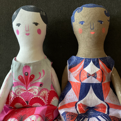 Lottie Doll Tea Towel / Cut and Sew Kit - A silkscreen design