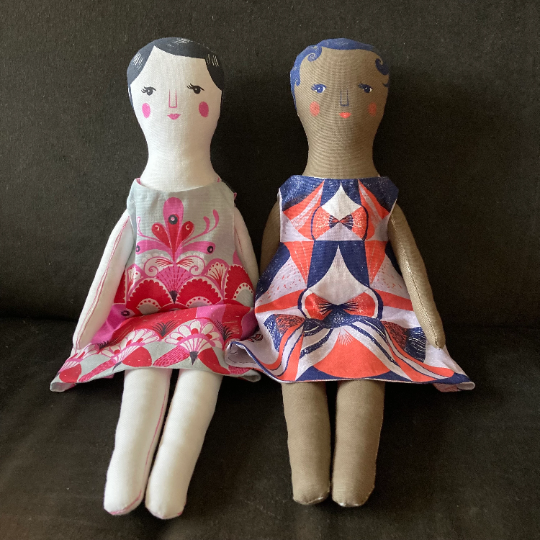 Lottie Doll Tea Towel / Cut and Sew Kit - A silkscreen design
