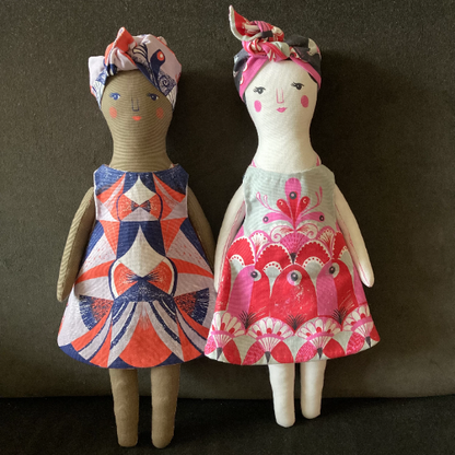 Lottie Doll Tea Towel / Cut and Sew Kit - A silkscreen design