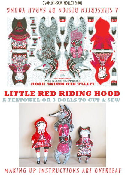 Little Red Riding Hood Tea Towel / Cut and Sew Kit - A silkscreen design