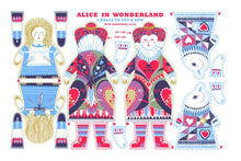 Load image into Gallery viewer, Alice in Wonderland Tea Towel  / Cut and Sew Kit - A silkscreen design