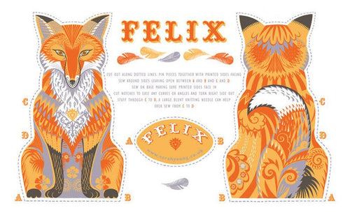 Felix the Fox Tea Towel / Cut and Sew Kit - A silkscreen design