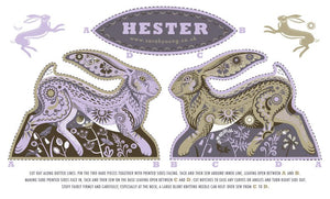 Hester the Hare Tea Towel  / Cut and Sew Kit - A silkscreen design
