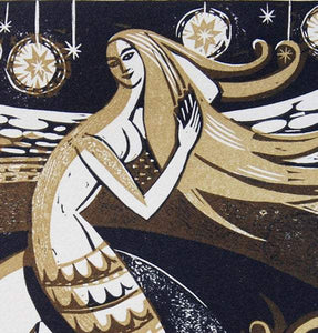 Zennor Mermaid - Relief / Letterpress Print
