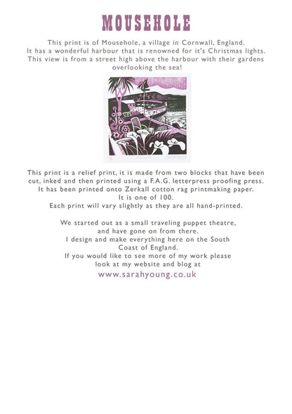 Mousehole - Relief / Letterpress Print