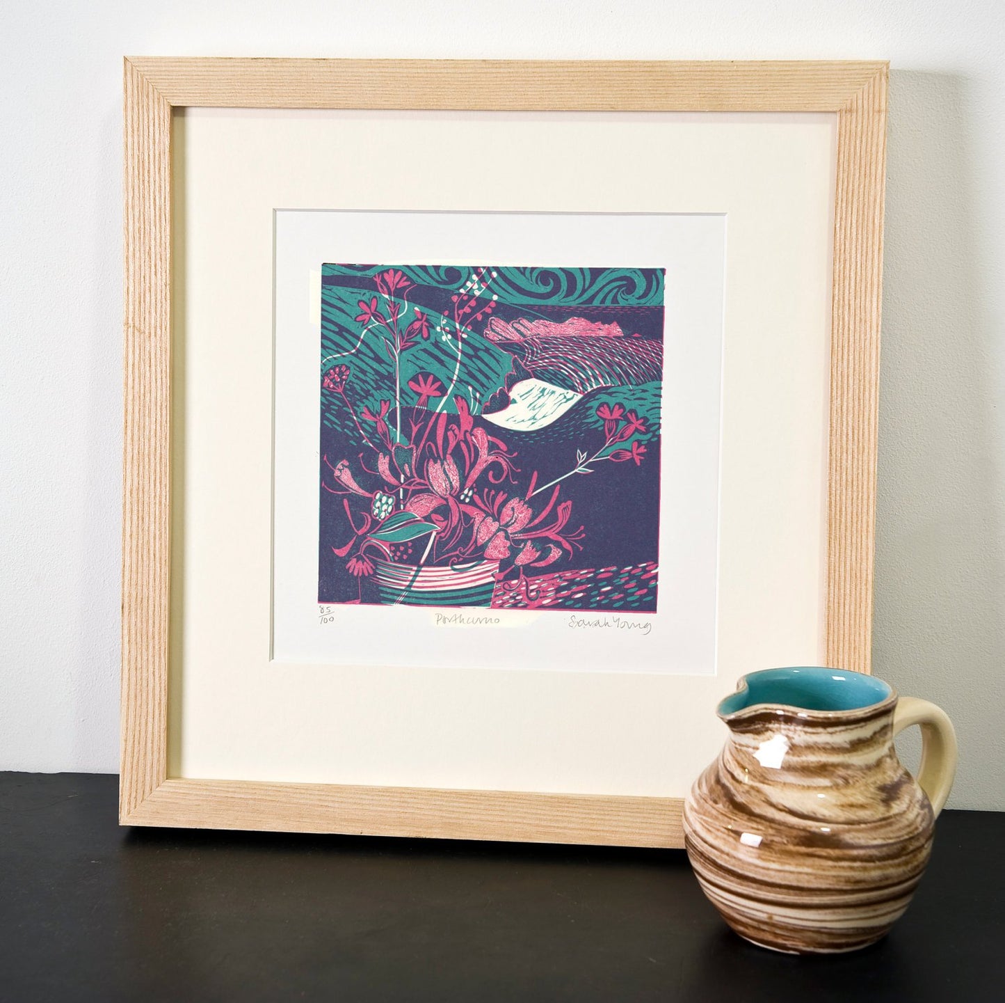 Porthcurno - Relief / Letterpress Print