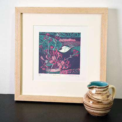 Porthcurno - Relief / Letterpress Print