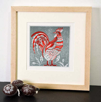 Cockerel - Relief / Letterpress Print