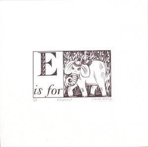 E is for Elephant - Alphabet Silkscreen Print