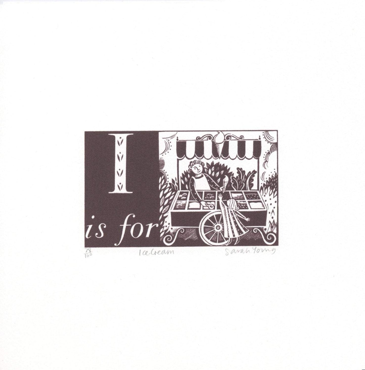 I is for Ice Cream - Alphabet Silkscreen Print