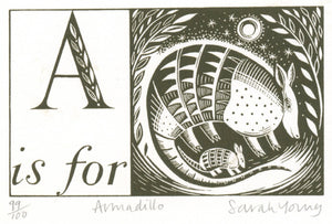 A is for Armadillo - Alphabet Silkscreen Print