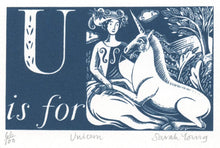 Load image into Gallery viewer, U is for Unicorn - Alphabet Silkscreen Print