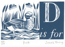 Load image into Gallery viewer, D is for Duck - Alphabet Silkscreen Print