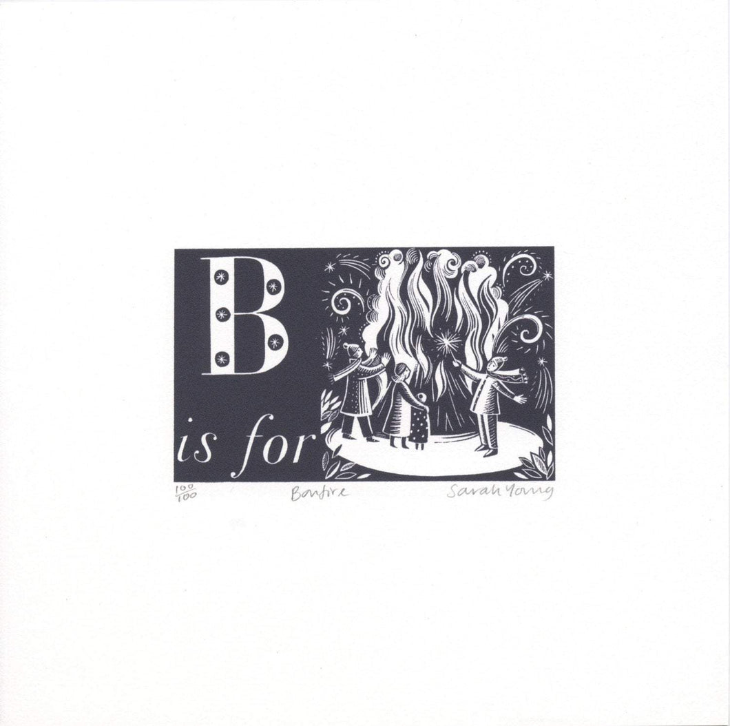 B is for Bonfire - Alphabet Silkscreen Print