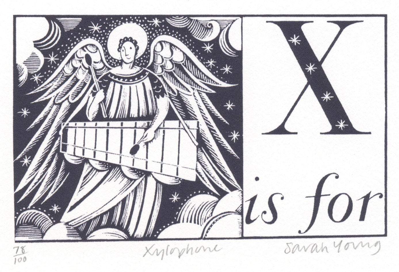 X is for Xylophone - Alphabet Silkscreen Print