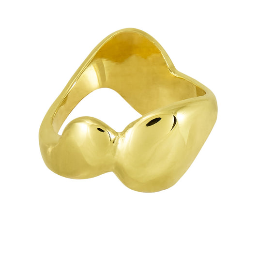 In Flow Ring in Gold Plated Silver