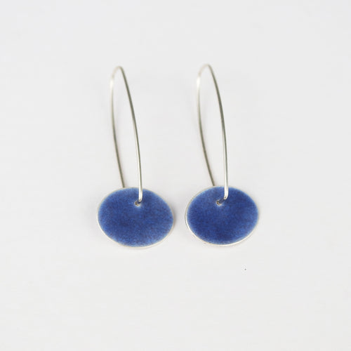 Violet Blue Oval Dangle Earrings