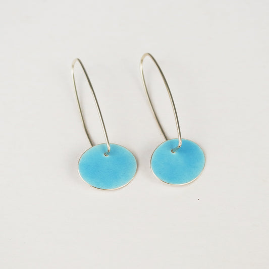 Oval Dangle Earrings in Light Turquoise