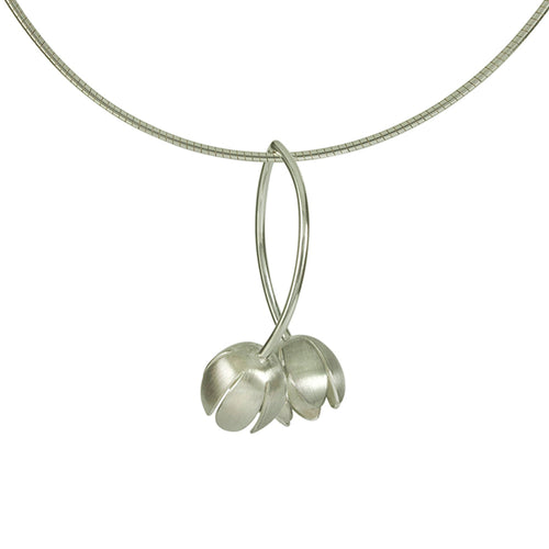 Crocus Flower Silver Pendant